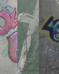 Sample 4: Three samples of photos of local gang graffiti